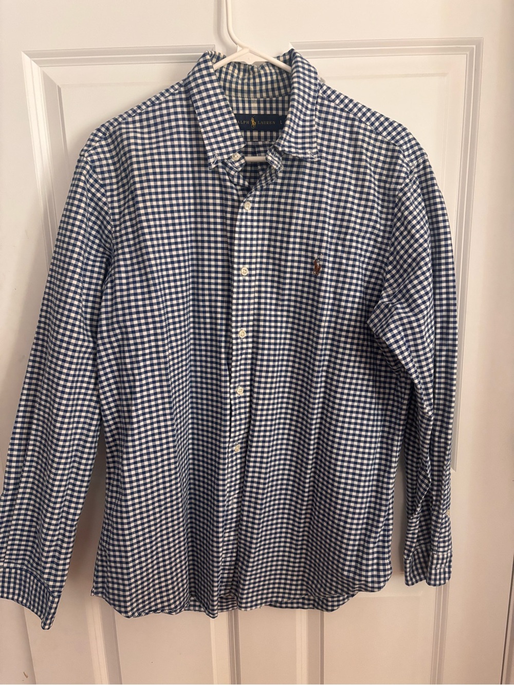 Ralph Lauren Blue & White Gingham Button-Down Shirt